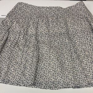 LOFT Blue and White Floral A-Line Skirt